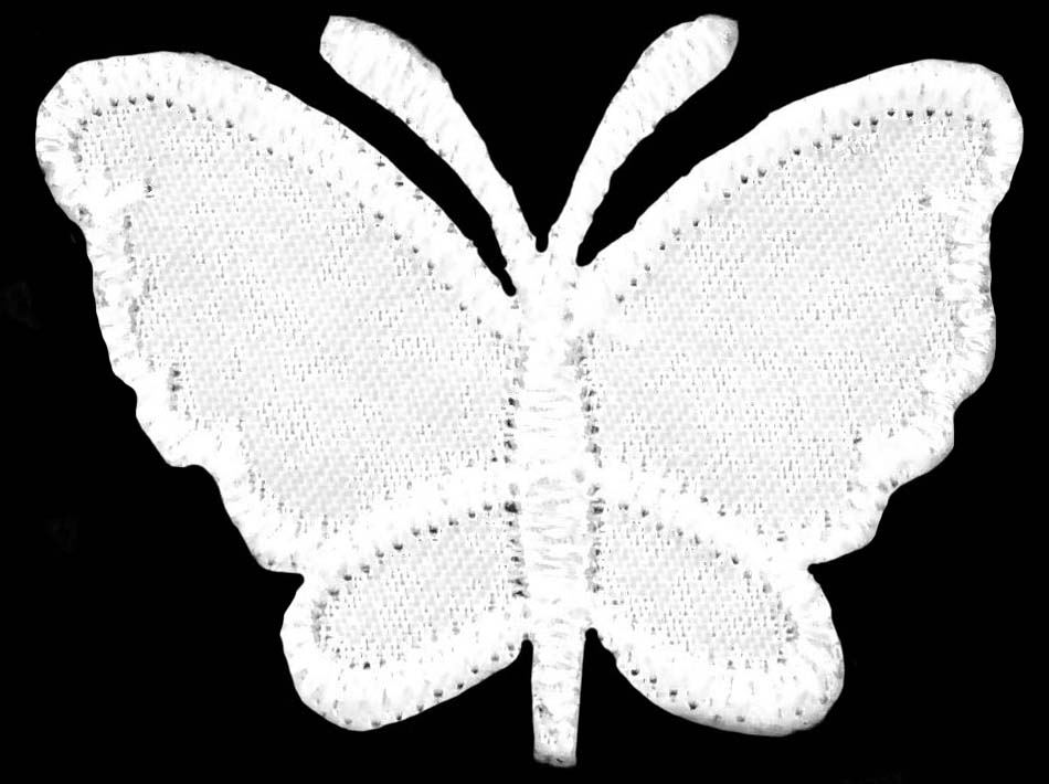 LARGE SATIN BUTTERFLY - WHITE